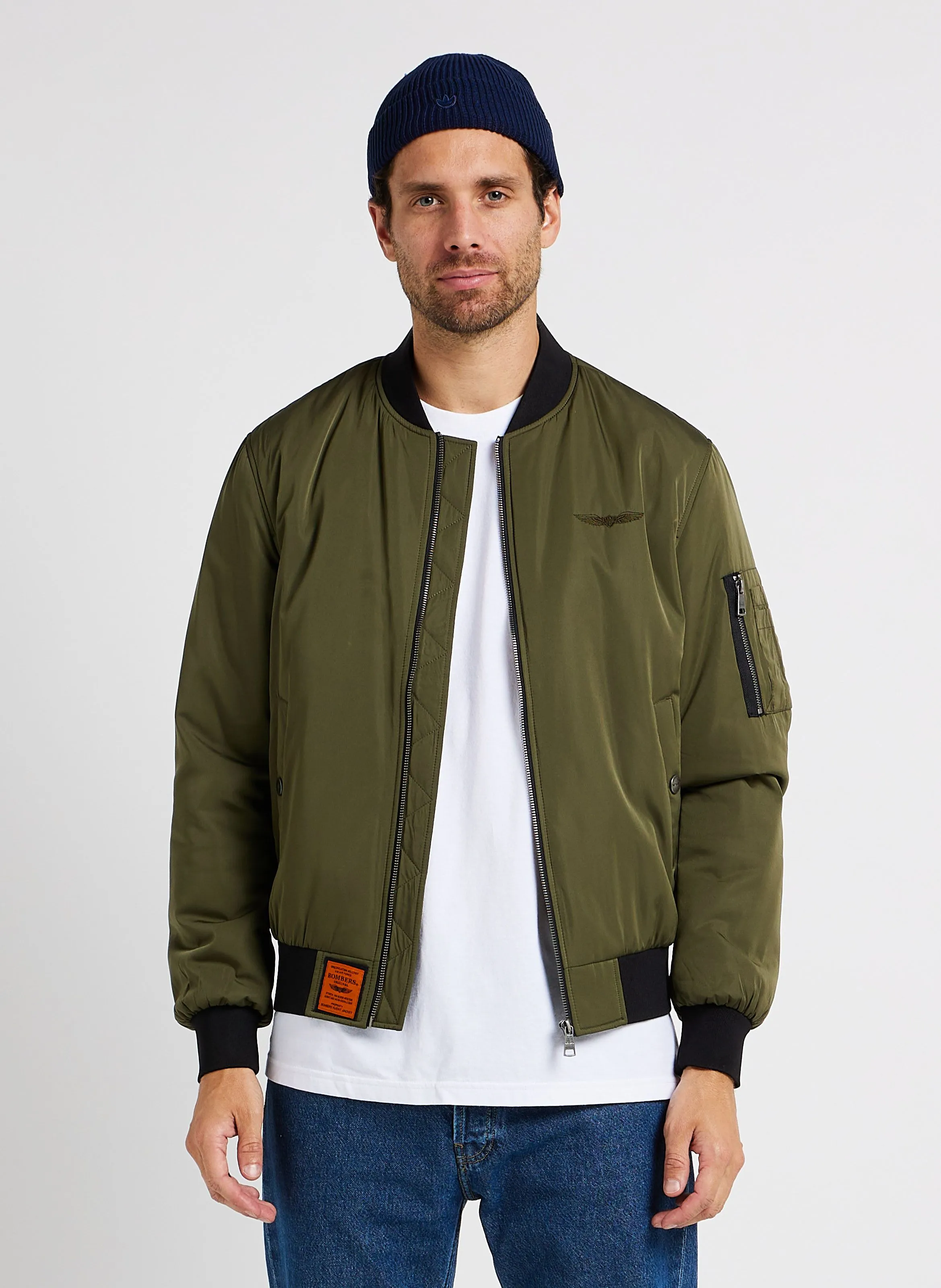 MAX  CHAQUETA BOMBER CON CUELLO REDONDO EN CAQUI