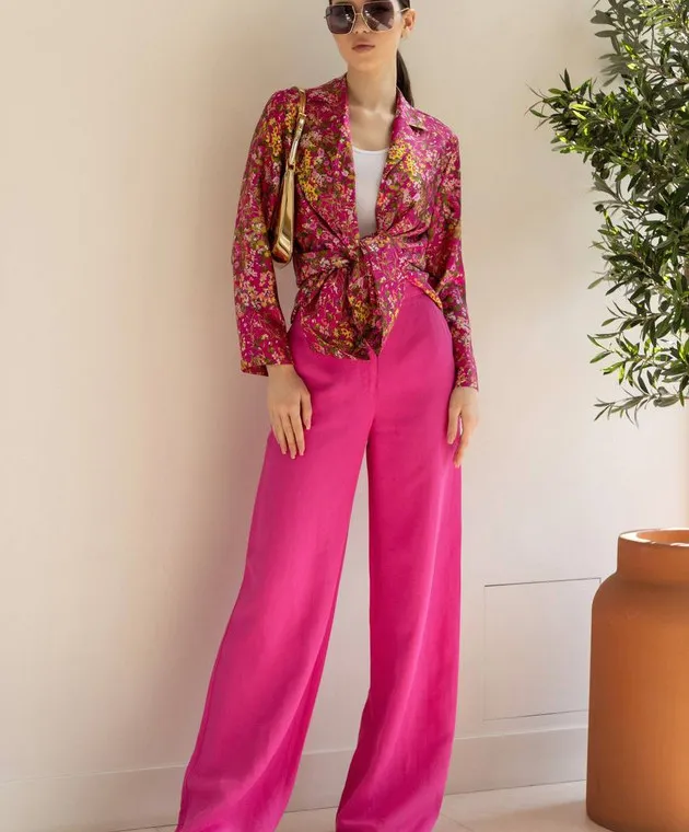 Max Mara Pink GARY pants with linen