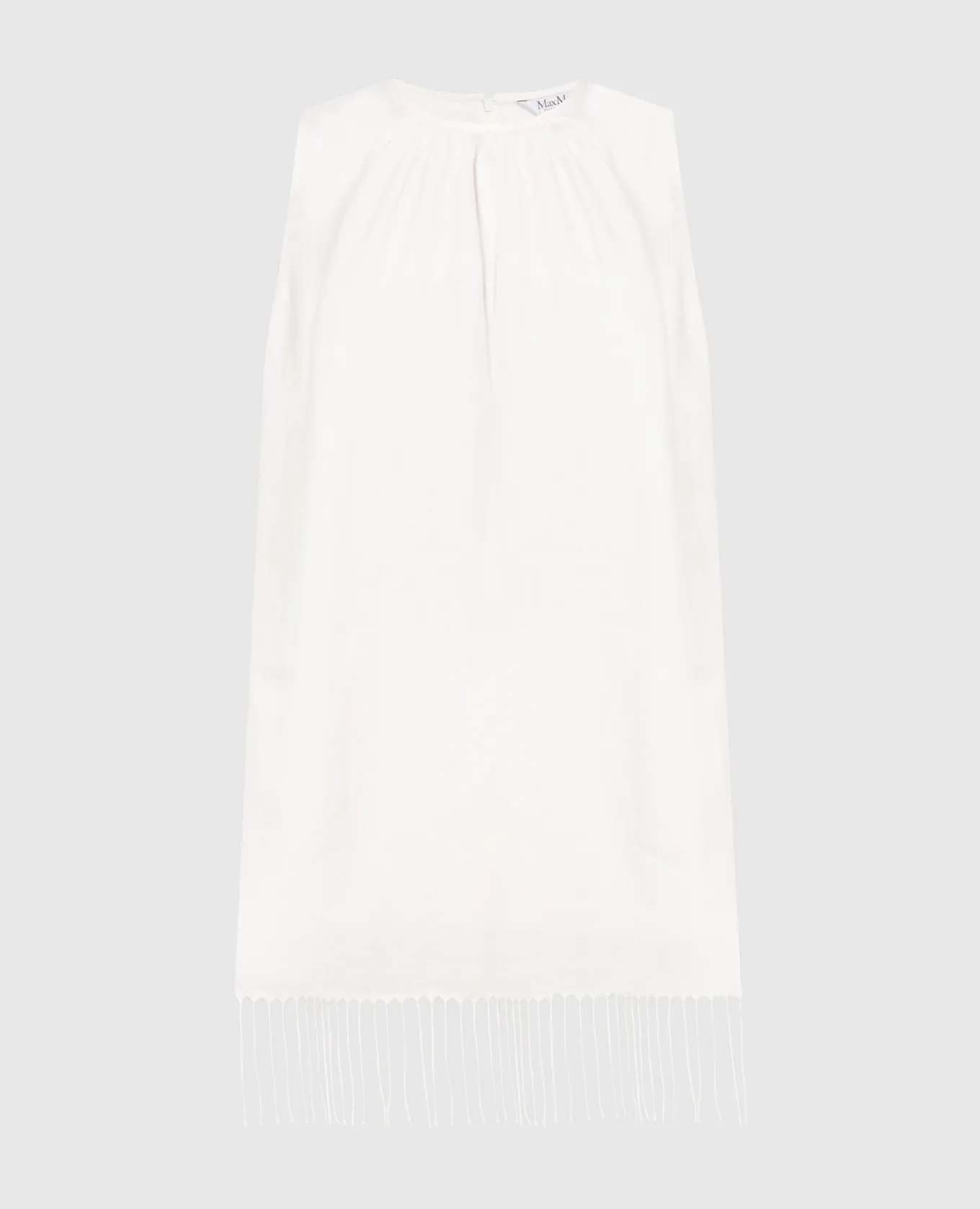 Max Mara White linen top with fringe