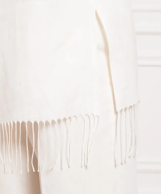 Max Mara White linen top with fringe
