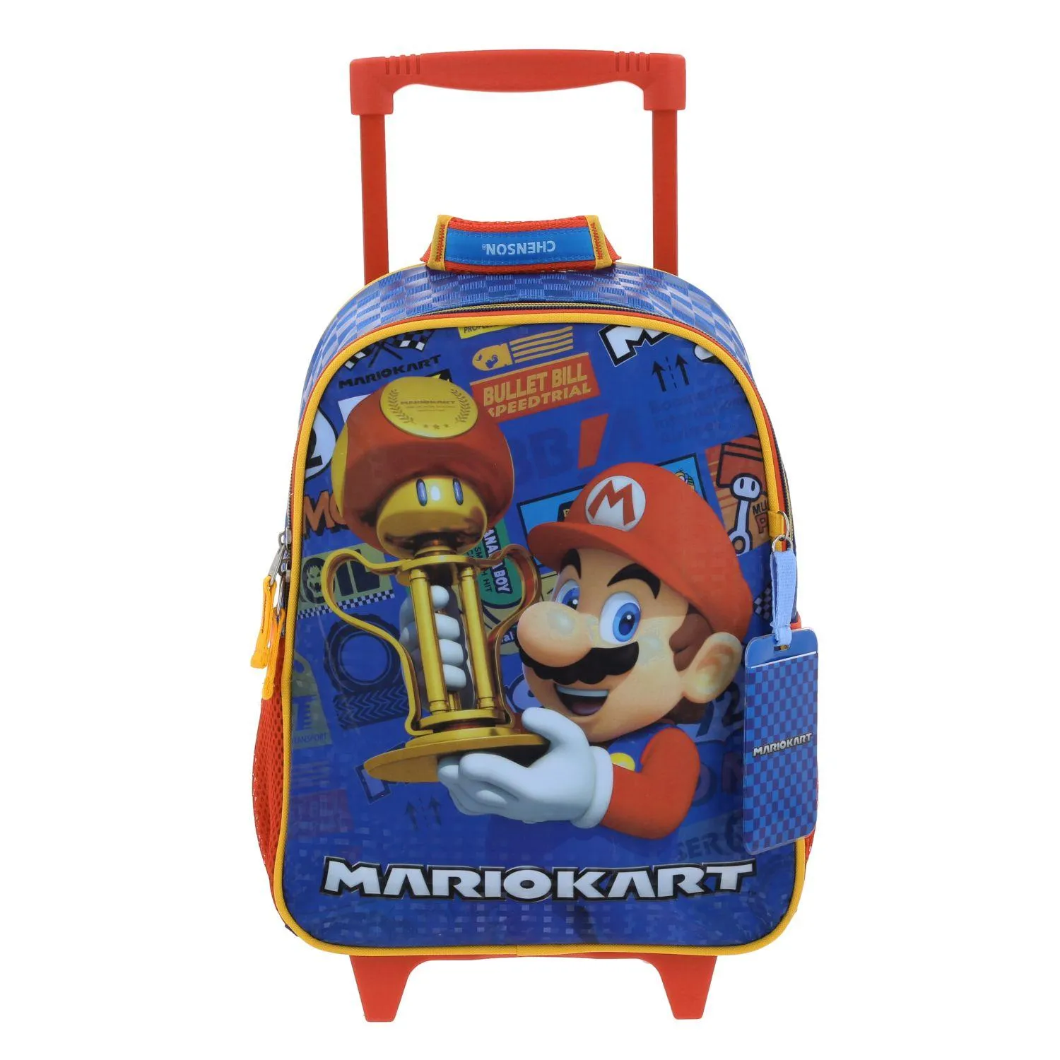 Mochila Con Ruedas Azul Mario Bros Chica Para Nio Chenson Veloz