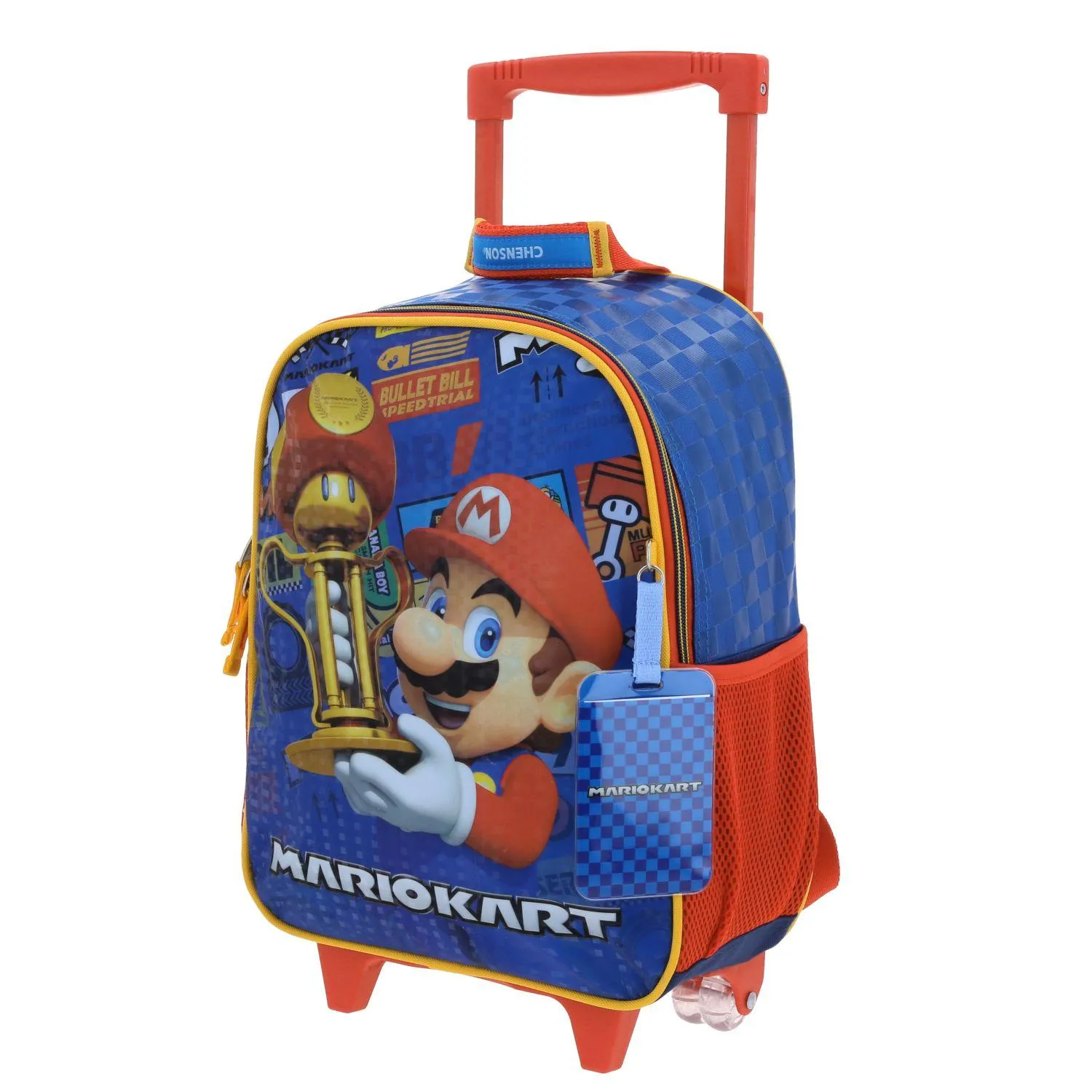 Mochila Con Ruedas Azul Mario Bros Chica Para Nio Chenson Veloz