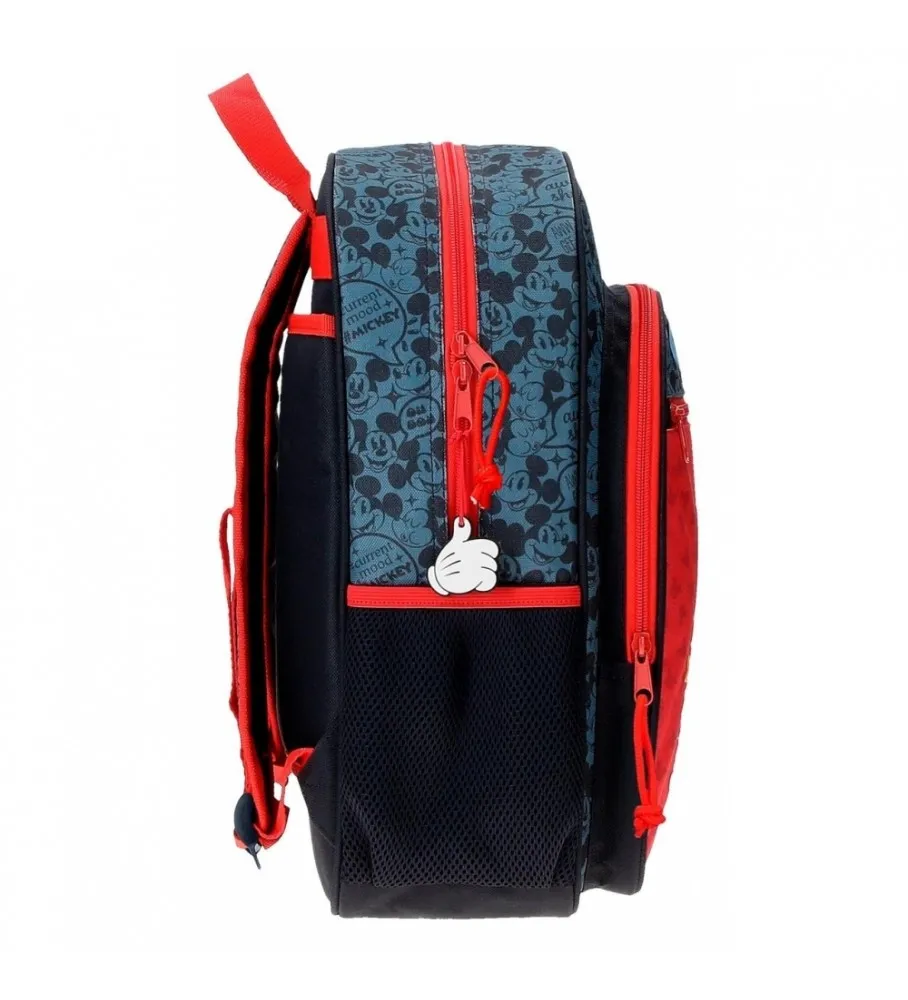 MOCHILA ESCOLAR MICKEY GET MOVING 38CM ADAPTABLE ROJO, AZUL 30X38X12CM