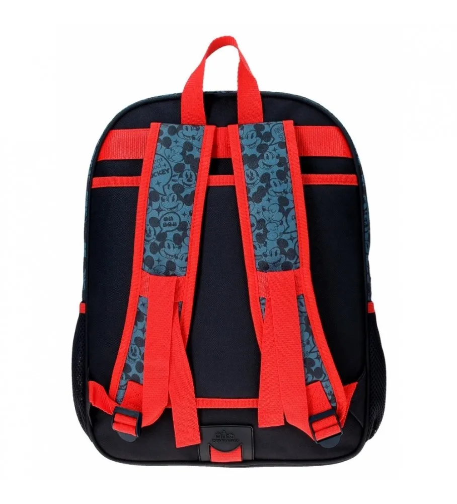 MOCHILA ESCOLAR MICKEY GET MOVING 38CM ADAPTABLE ROJO, AZUL 30X38X12CM