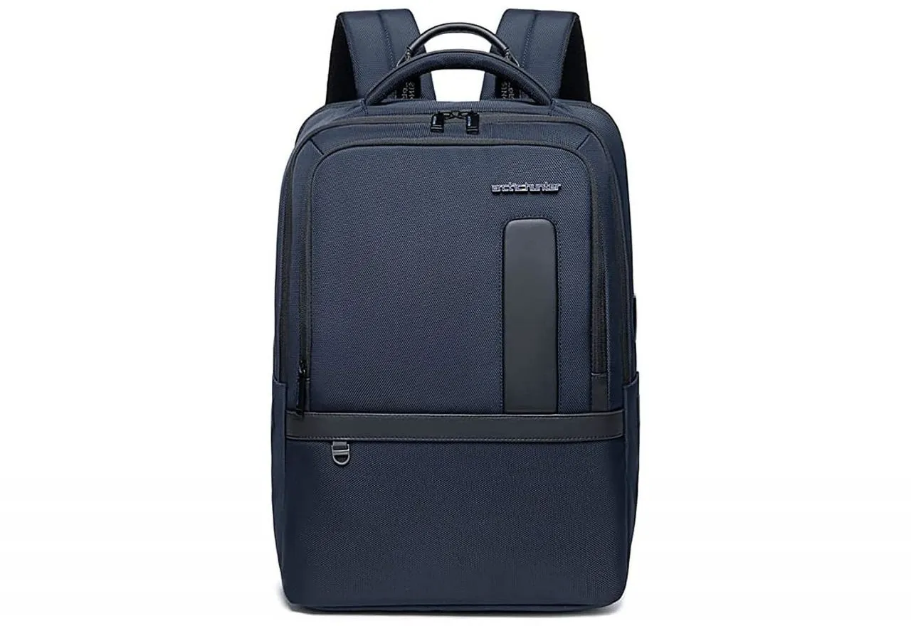 Mochila Nylon Azul Bolsillos Resistente Al Agua Con Usb