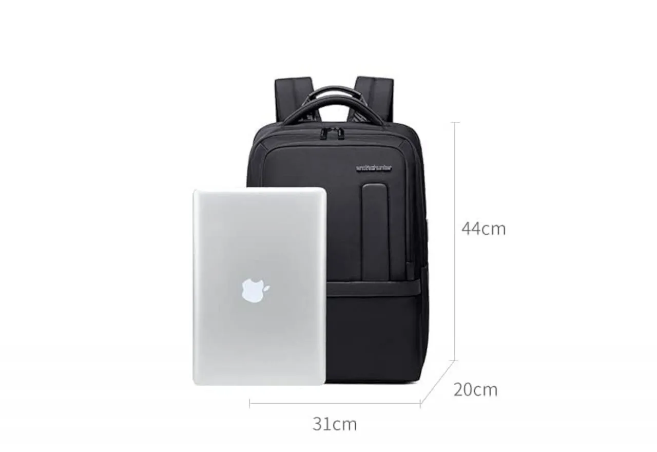 Mochila Nylon Azul Bolsillos Resistente Al Agua Con Usb