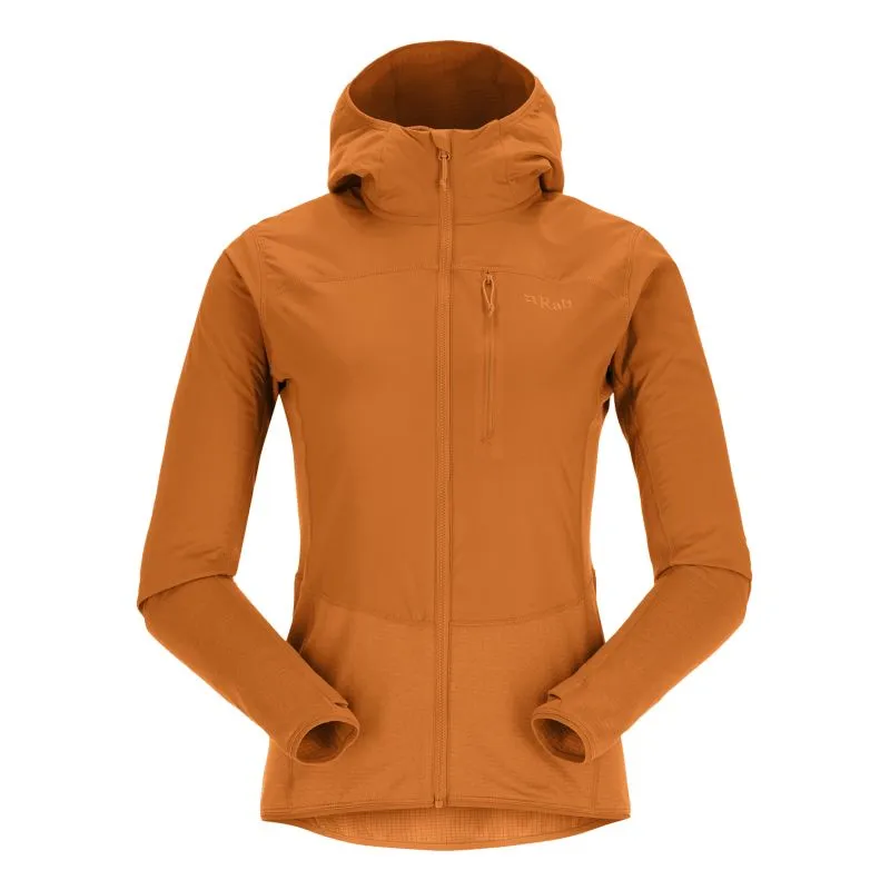 Mujer Rab Ascendor Summit Hoody Wmns (Marmalade) forro polar con capucha