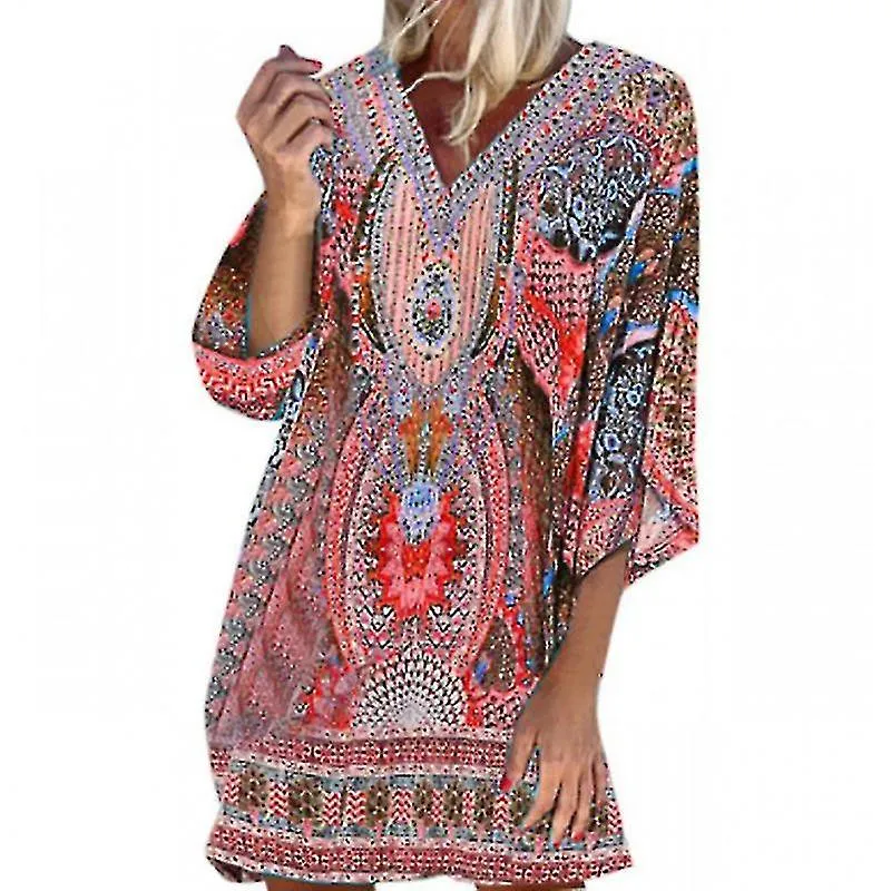 Mujer Túnica Vestido de sol Casual Verano Camiseta Vestido Swing Short Mini Vestidos