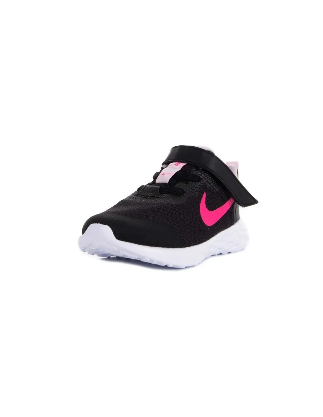 NIKE  ZAPATILLAS NEGRO Y FUCSIA REVOLUTION 6 NN (TDV) BEBé