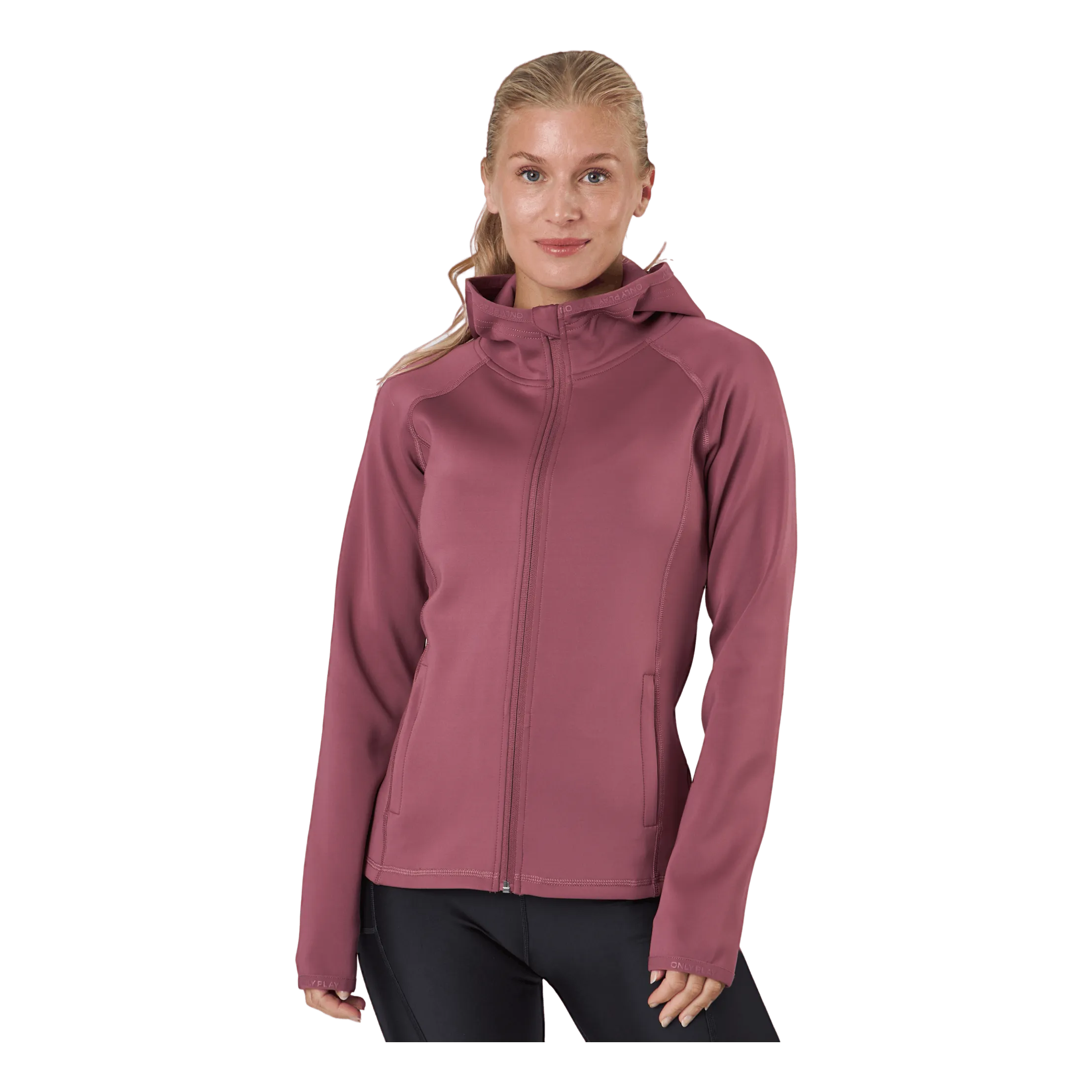 Only Play Cara Ls Hood Zip Sweat Crushed Berry