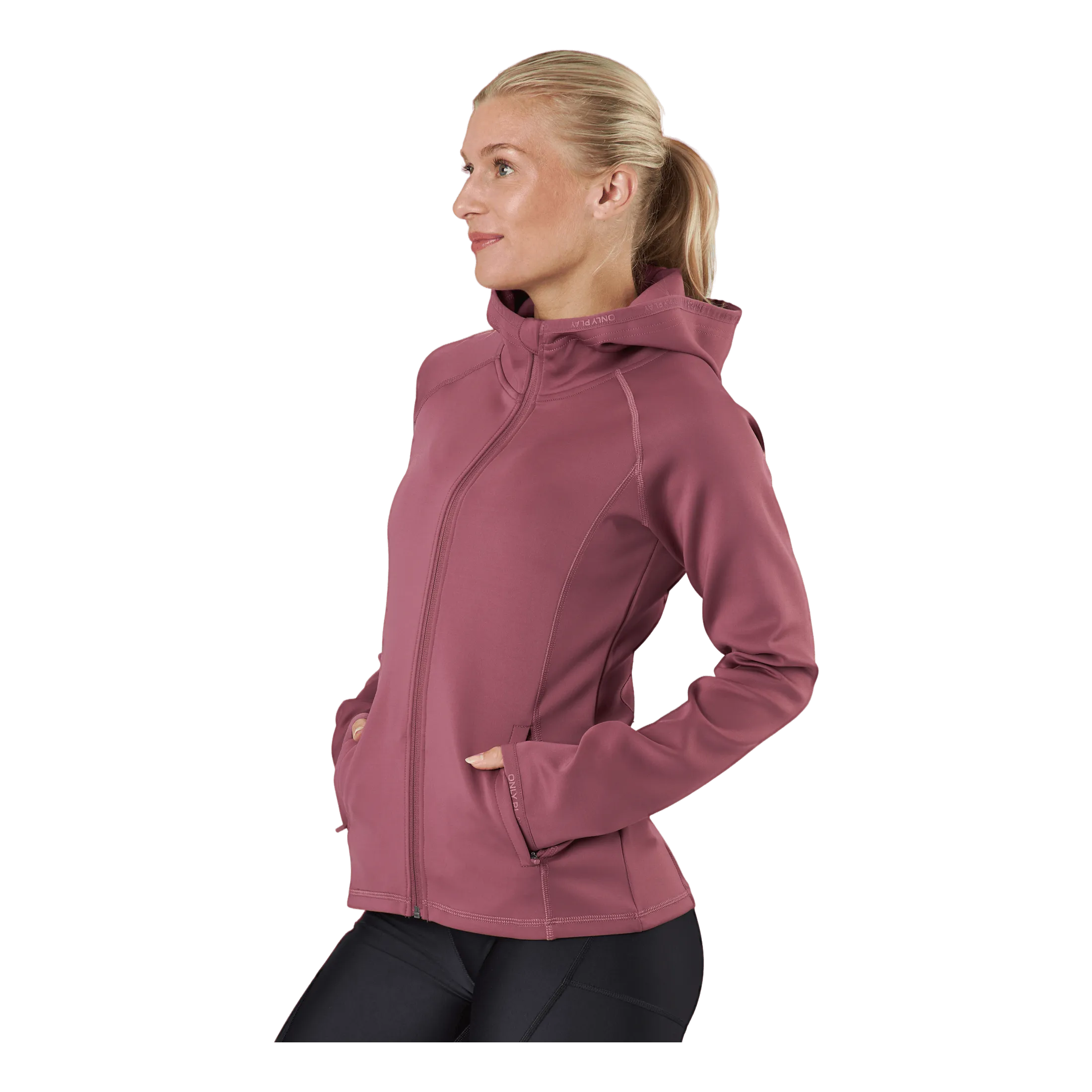 Only Play Cara Ls Hood Zip Sweat Crushed Berry