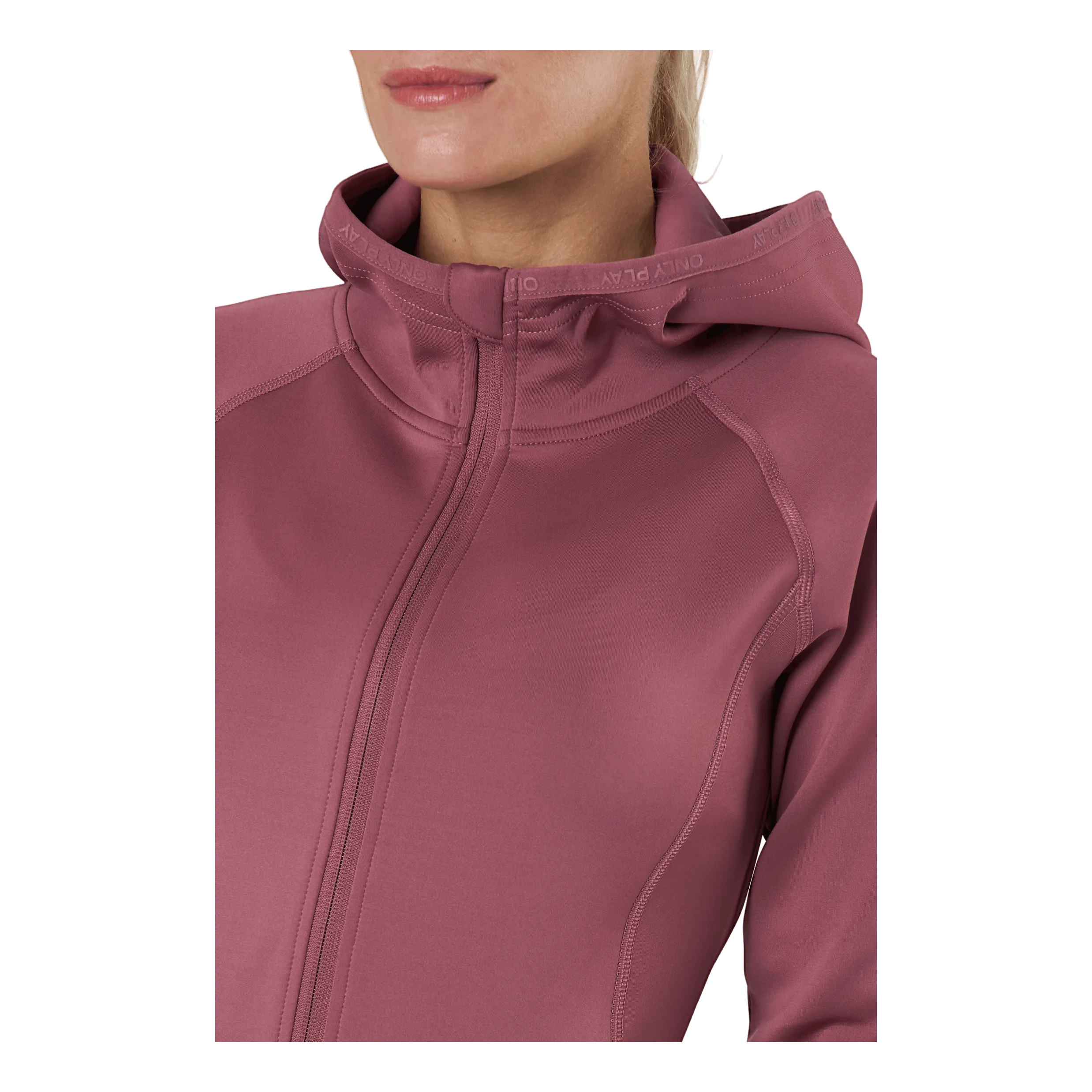 Only Play Cara Ls Hood Zip Sweat Crushed Berry