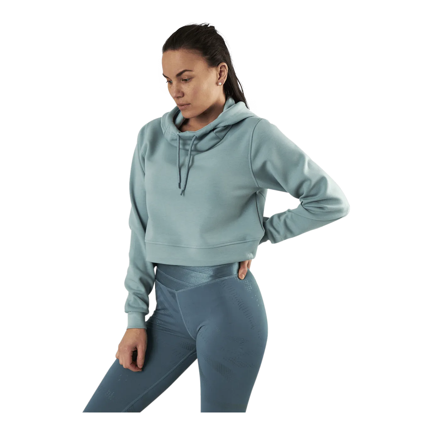 Only Play Dess Cropped Hood Sweat Grey