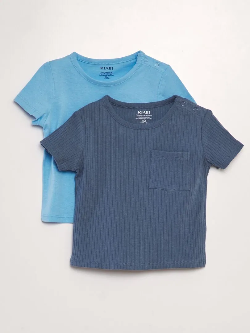 PACK DE 2 CAMISETAS LISAS  AZUL