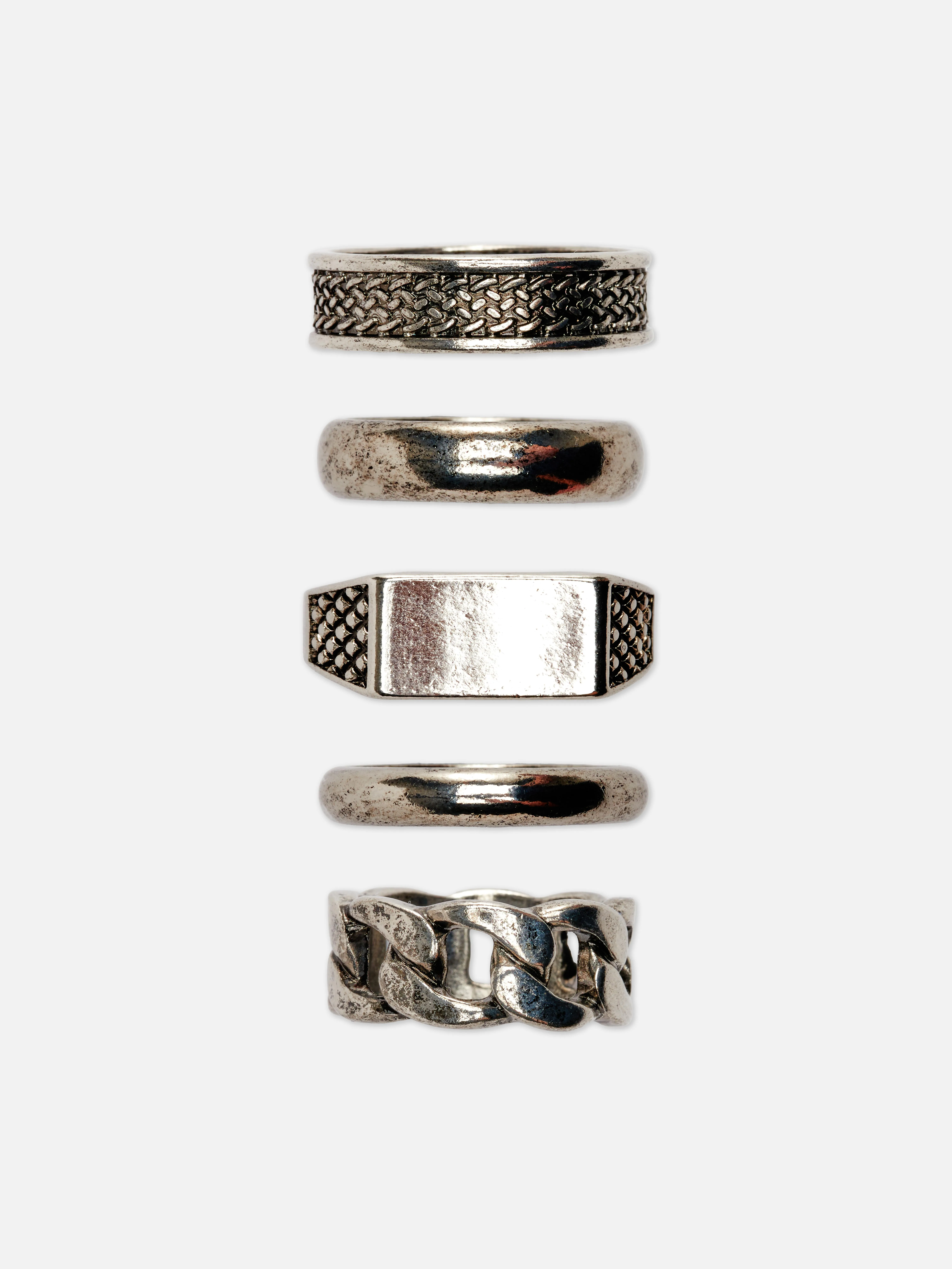 Pack de 5 anillos metálicos