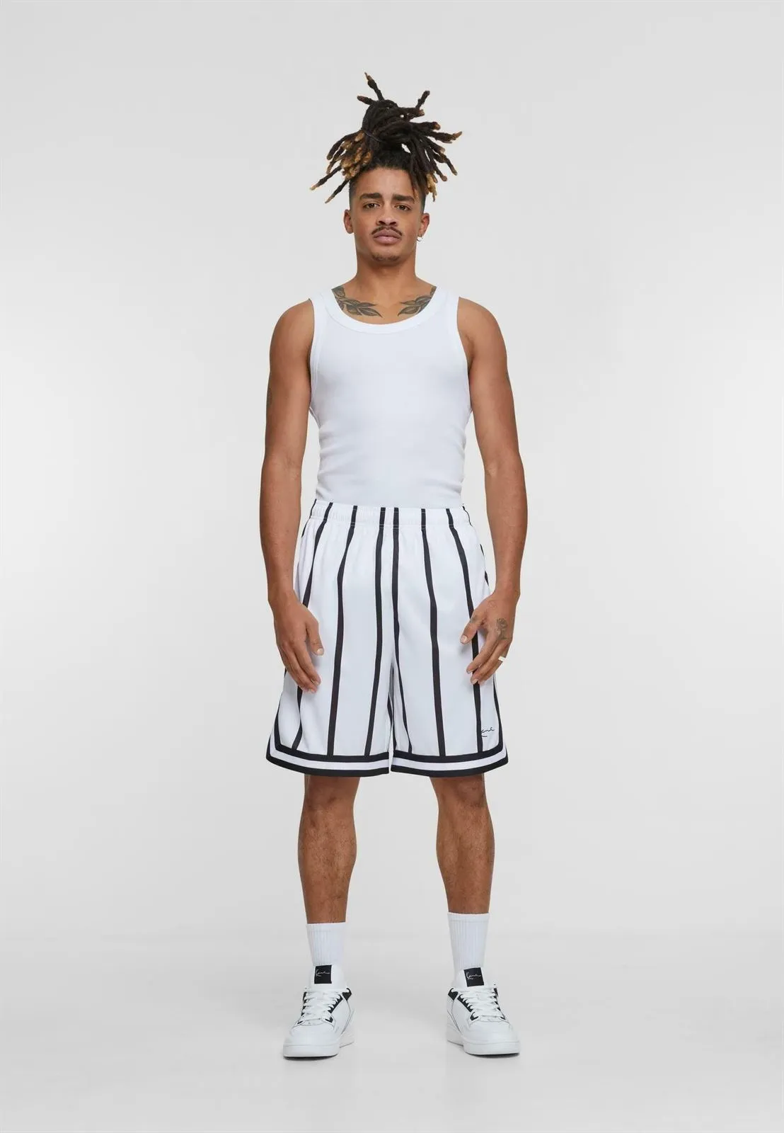 Pantalón corto Karl Kani 6013723 Mesh Short white/black