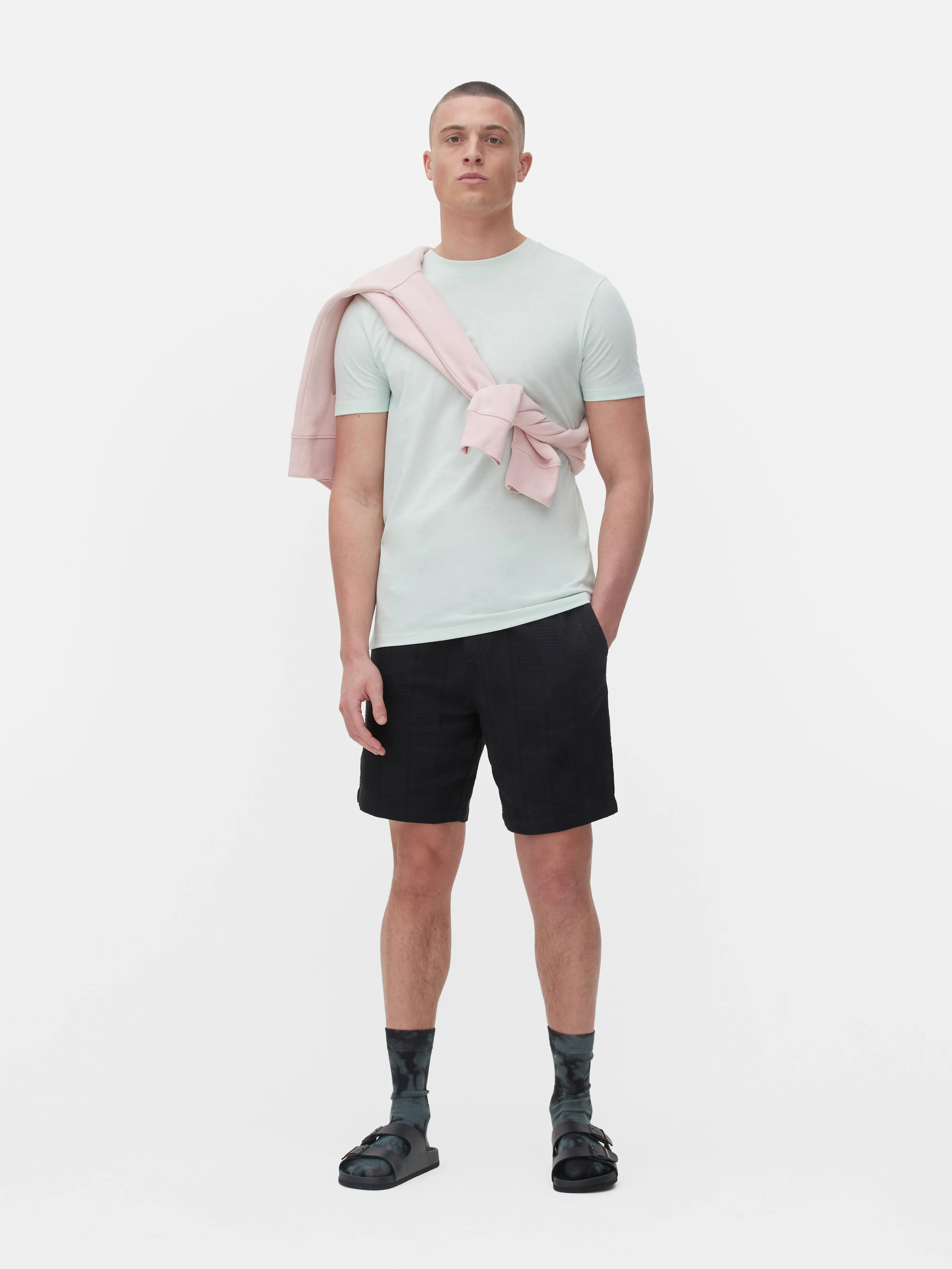 Pantalones cortos chinos con cordón de ajuste texturizado