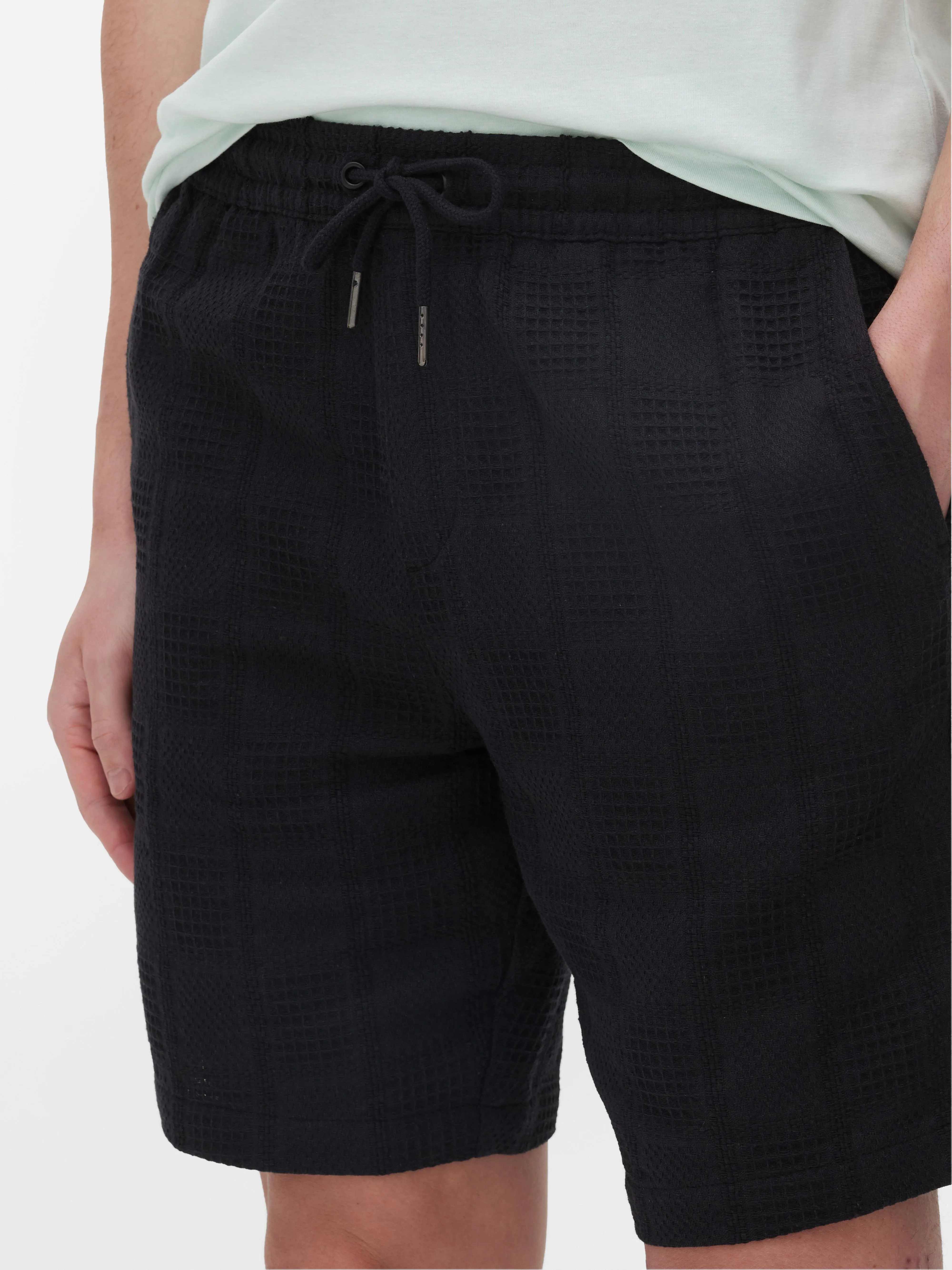 Pantalones cortos chinos con cordón de ajuste texturizado