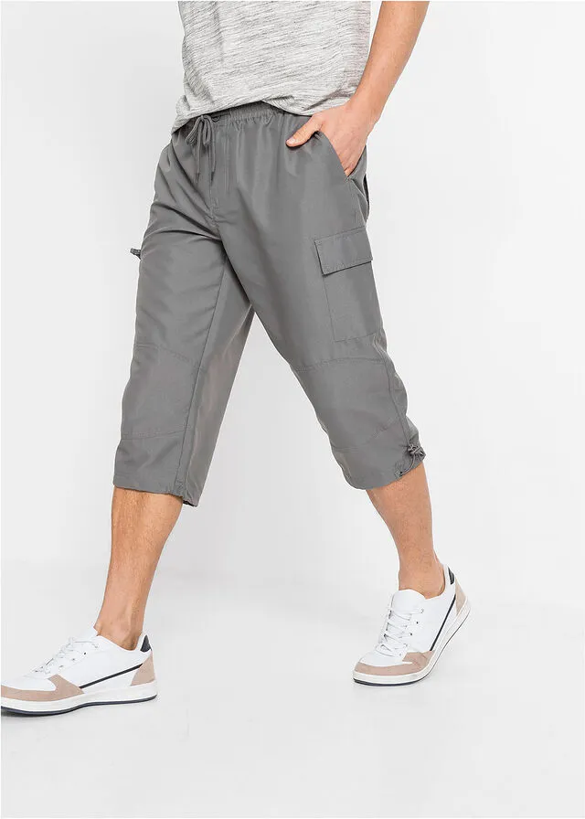 Pantalón capri de microfibra con corte cómodo Gris ahumado