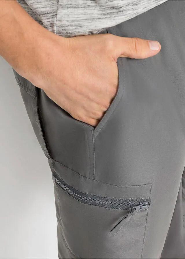 Pantalón capri de microfibra con corte cómodo Gris ahumado
