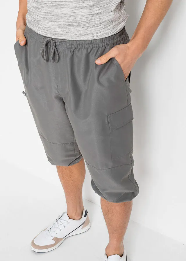 Pantalón capri de microfibra con corte cómodo Gris ahumado