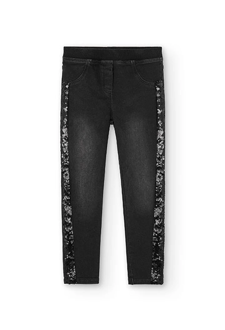 Pantalón denim punto elástico de niña