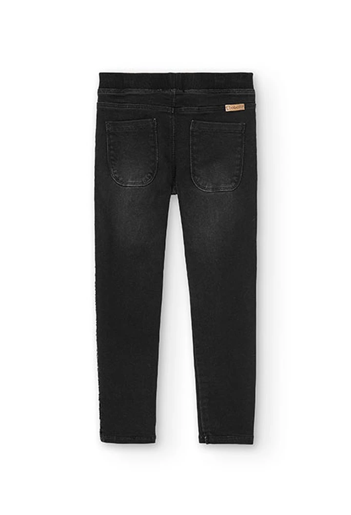 Pantalón denim punto elástico de niña