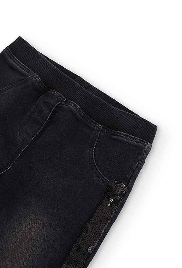 Pantalón denim punto elástico de niña