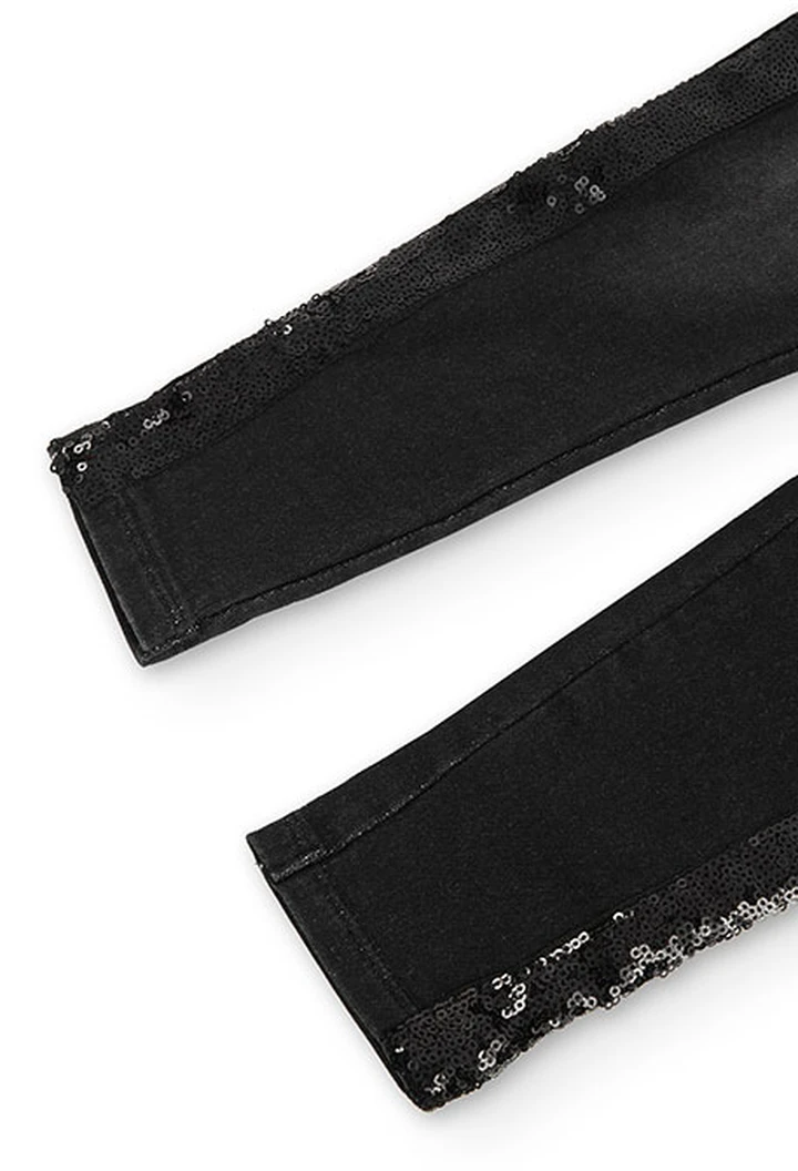Pantalón denim punto elástico de niña