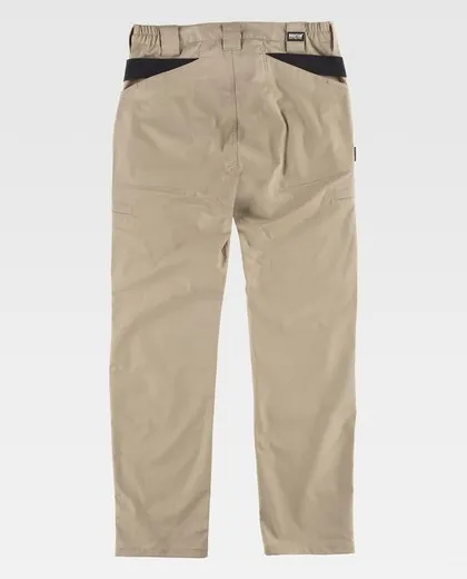 Pantalón en tejido elástico Ripstop con refuerzos Beige