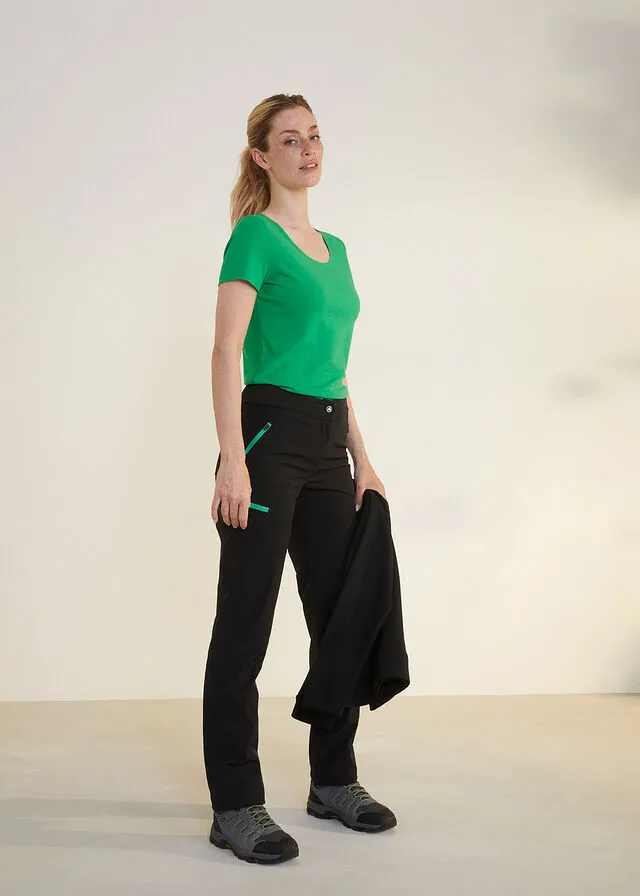 Pantalón funcional repelente al agua con cintura cómoda Negro