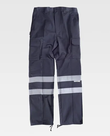 Pantalón sin elástico con refuerzos Marino