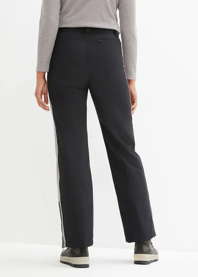 Pantalón térmico funcional con detalles reflectantes Negro