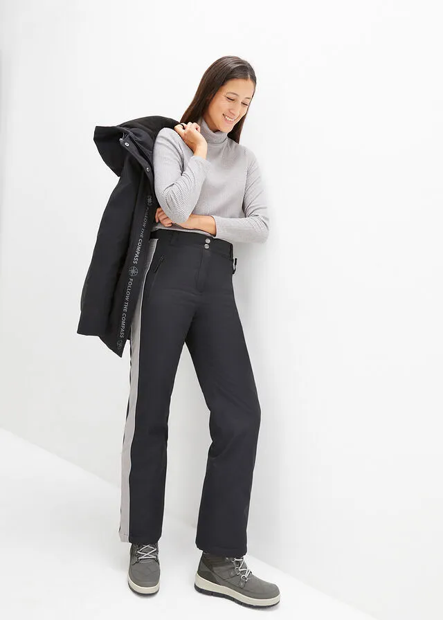 Pantalón térmico funcional con detalles reflectantes Negro