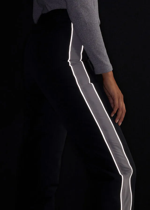 Pantalón térmico funcional con detalles reflectantes Negro