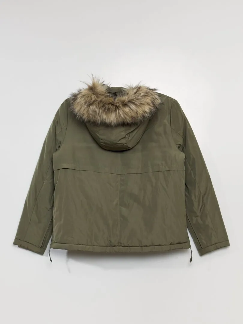 PARKA CON CIERRE DE CREMALLERA  SO EASY  VERDE LIQUEN