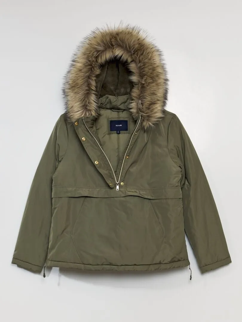 PARKA CON CIERRE DE CREMALLERA  SO EASY  VERDE LIQUEN