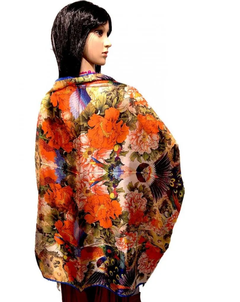 PAÑUELOS SEDA ELEGANTES CON PRECIOSO ESTAMPADO FLORAL