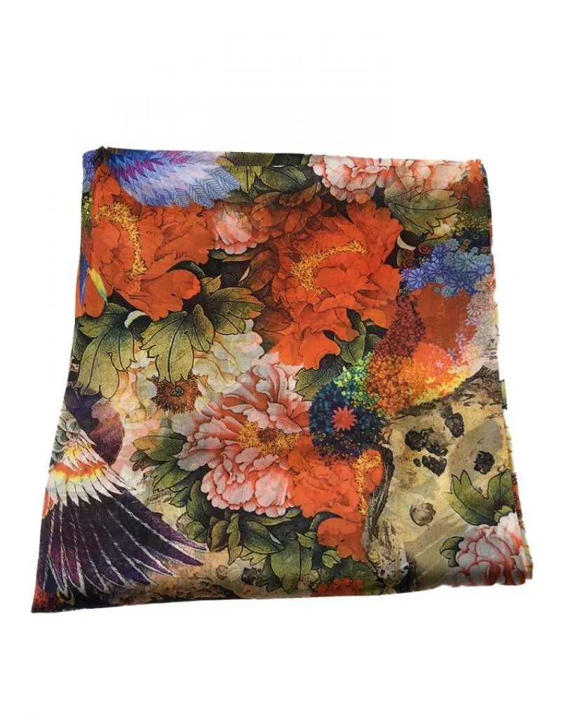 PAÑUELOS SEDA ELEGANTES CON PRECIOSO ESTAMPADO FLORAL