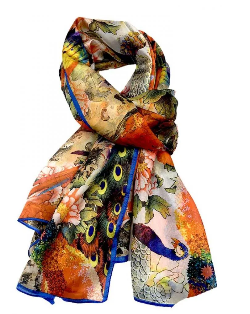 PAÑUELOS SEDA ELEGANTES CON PRECIOSO ESTAMPADO FLORAL