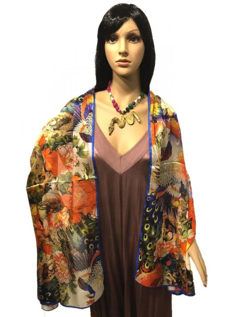PAÑUELOS SEDA ELEGANTES CON PRECIOSO ESTAMPADO FLORAL