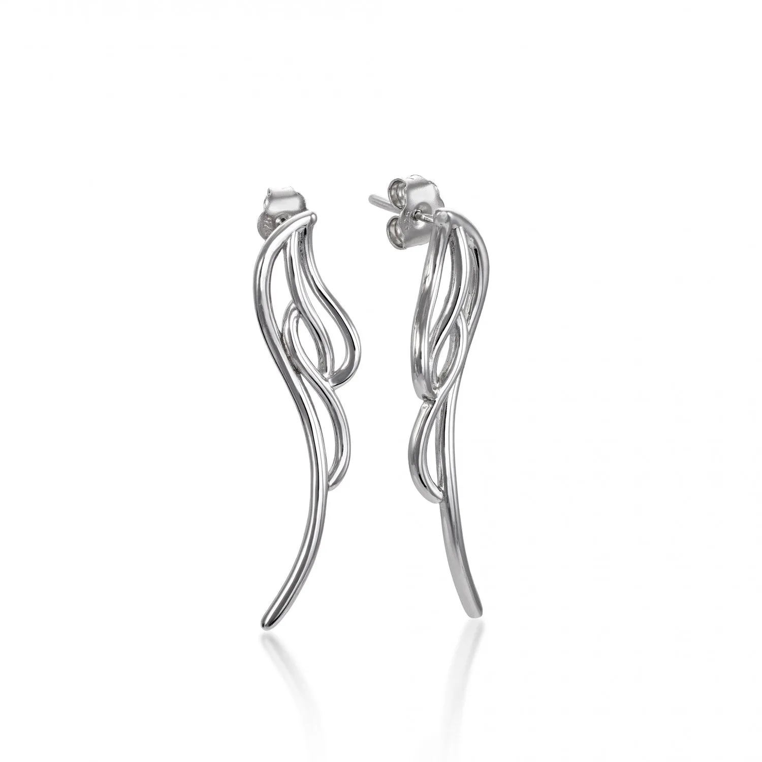 Pendientes originales de plata diseo irregular en plata lisa
