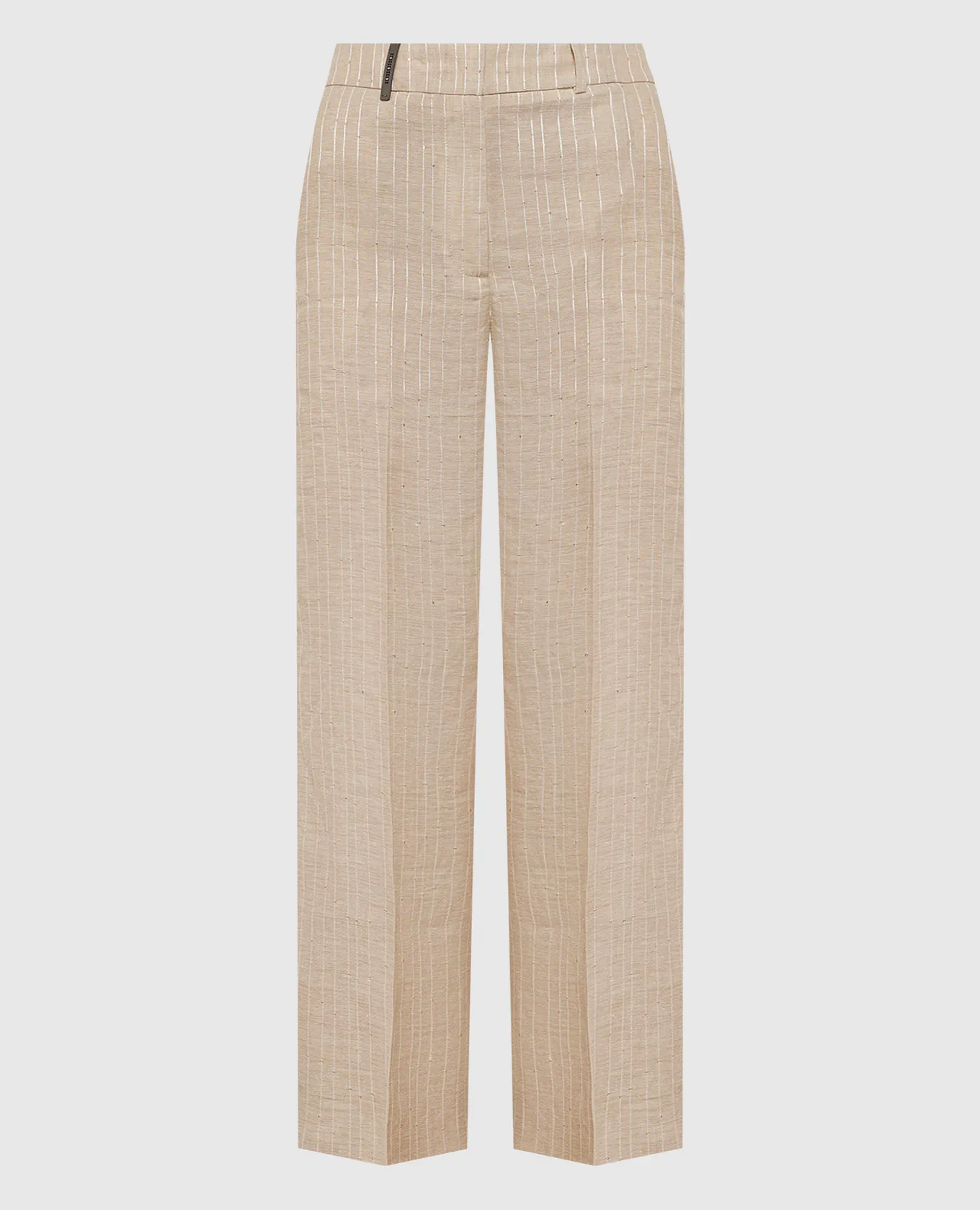 Peserico Beige striped linen pants