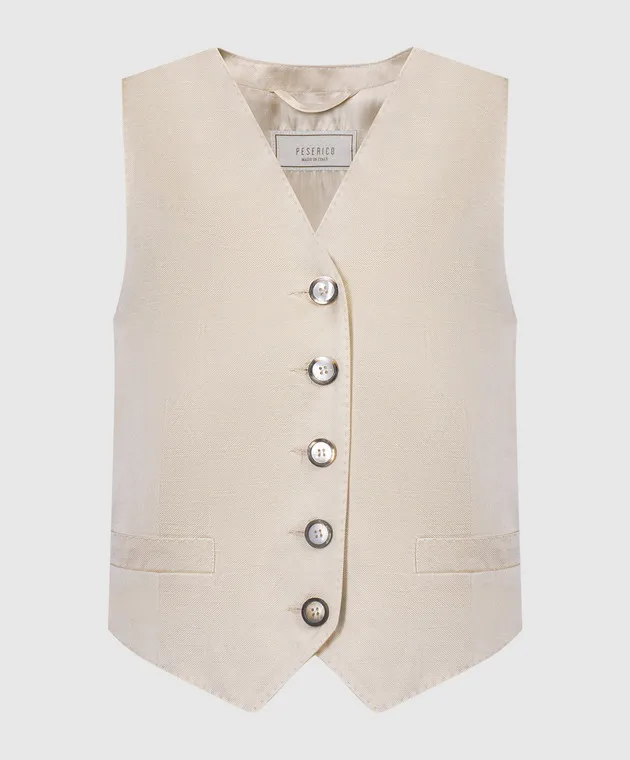Peserico Beige vest with linen
