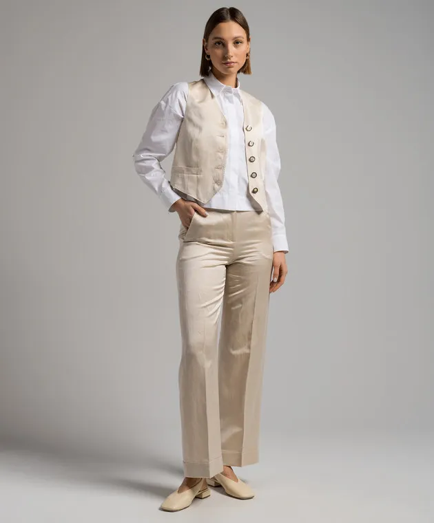Peserico Beige vest with linen