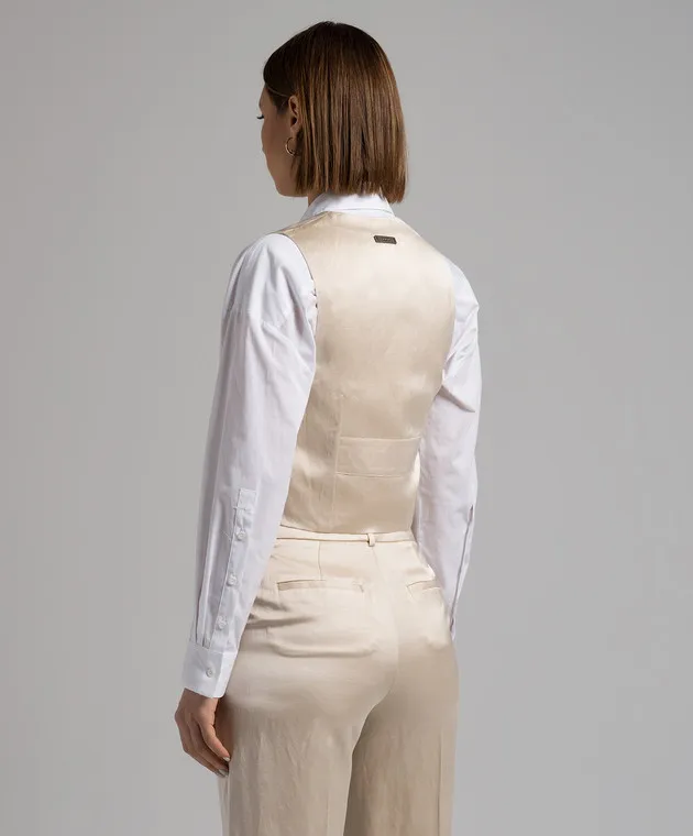 Peserico Beige vest with linen