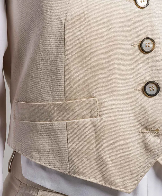 Peserico Beige vest with linen