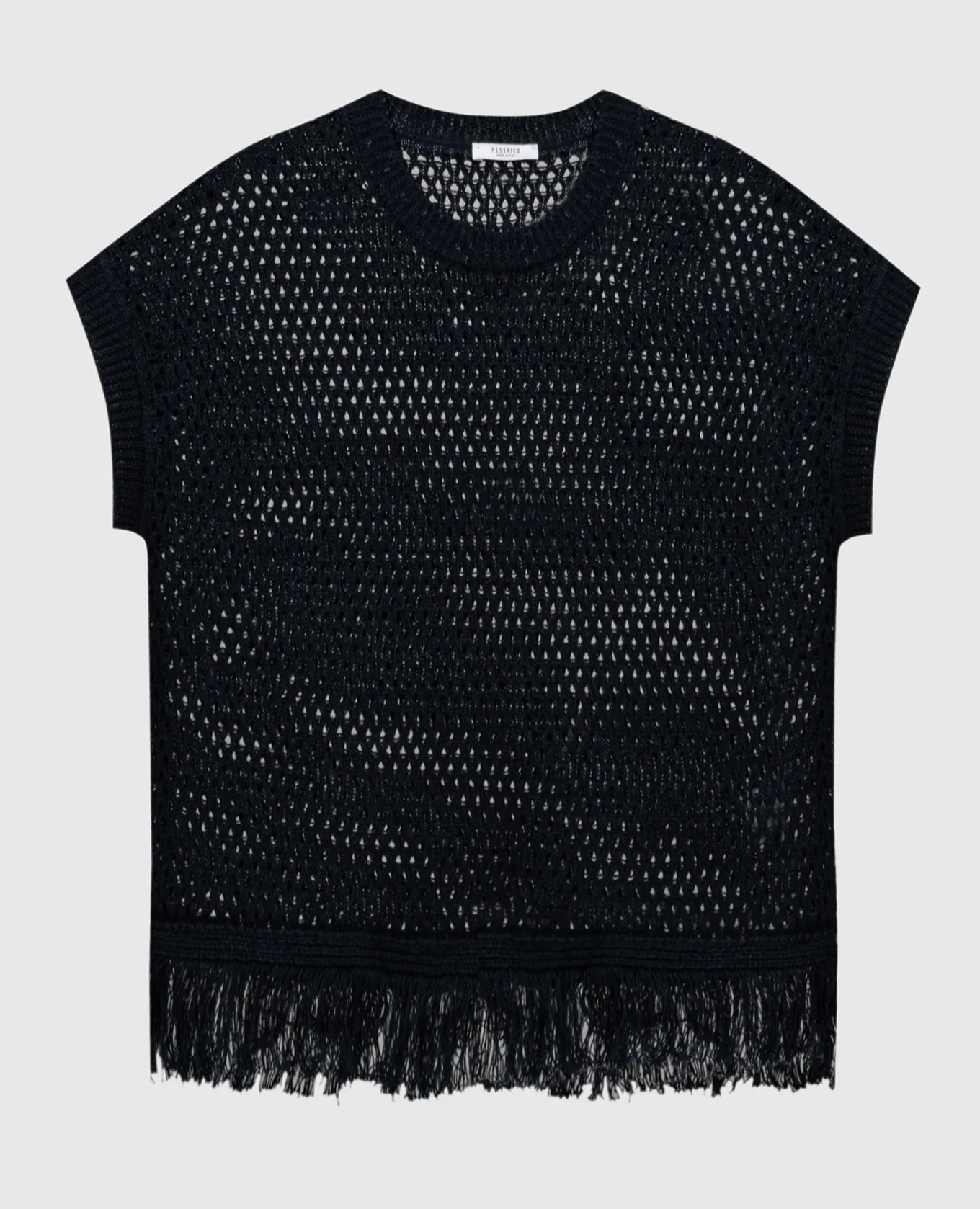Peserico Blue openwork vest with linen