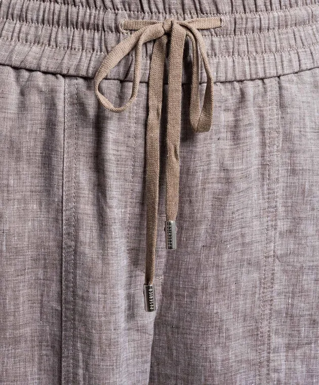 Peserico Brown linen flared pants