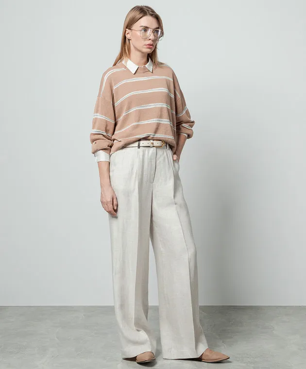 Peserico Gray linen pants